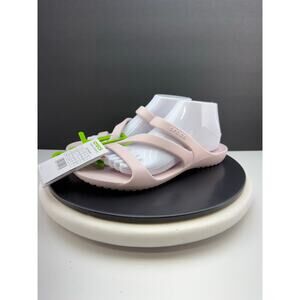 Crocs Womens Kadee ll Light Pink Strappy Sandals Size 9 Flats Beach Pool NEW